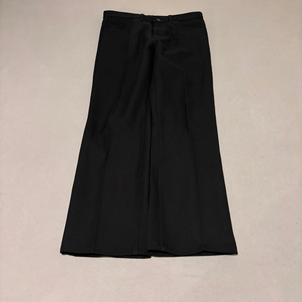 Vintage Wrangler Wrancher Dress Mens Jeans 34x34 Black Flare Leg Pants Workwear